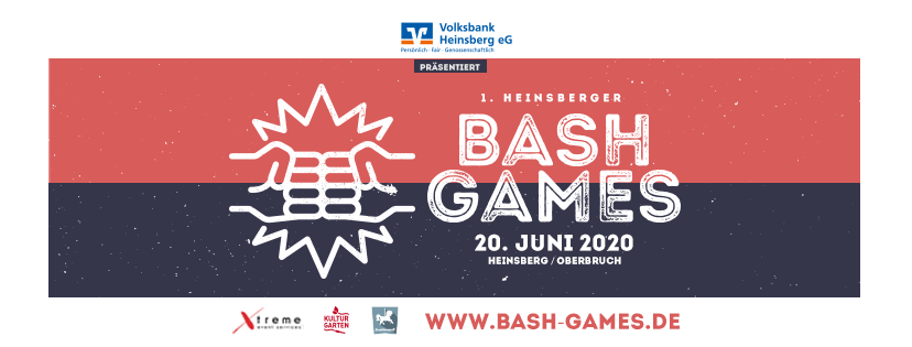 Banner graphic “Bash Games” on 20 June 2020 with the organisers’ logos