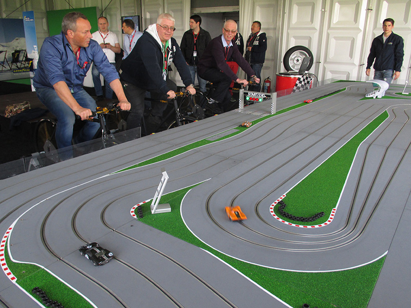 slot car racing powered by bikes