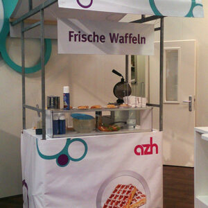 Waffelstand mit Branding im Kundendesign mieten