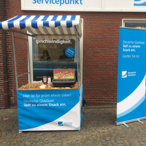 Hot Dogs im Marktstand mit Kundenbranding mieten